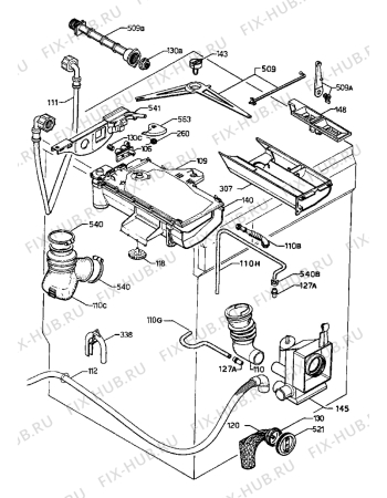 Взрыв-схема стиральной машины Zanussi FJS1014H - Схема узла Water equipment